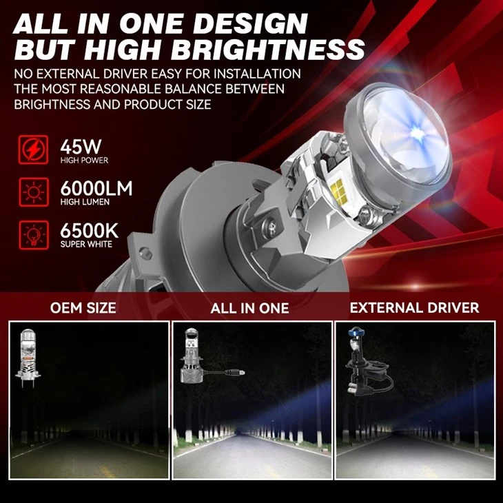 Lens LED Projector High Speed Fan Car LED Headlight Bulb Kit factory